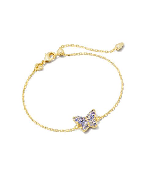 Lillia Delicate Gold Bracelet in Violet Crystal