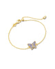 Lillia Delicate Gold Bracelet in Violet Crystal