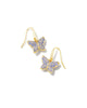 Lillia Crystal Gold Drop Earrings in Violet Crystal