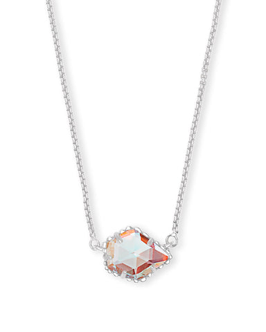 Tess Silver Necklace In Dichroic Glass