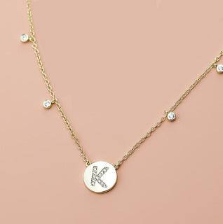 Shine Bright Circle CZ Initial Necklace