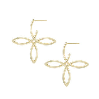She's Classic Cross Hoop Earrings
