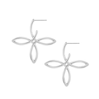 She's Classic Cross Hoop Earrings