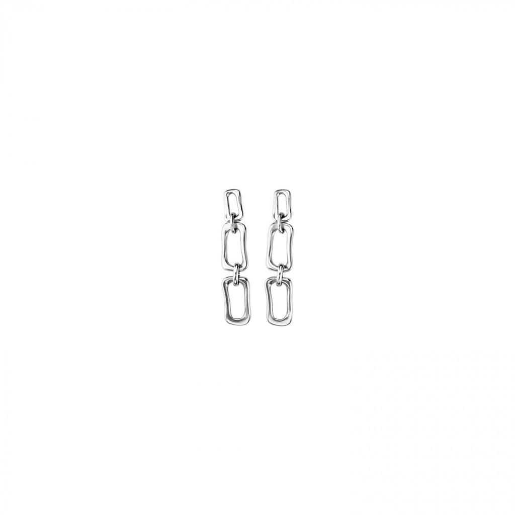 Silver Chain by Chain Link Dangle Earrings