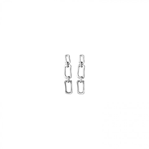 Silver Chain by Chain Link Dangle Earrings