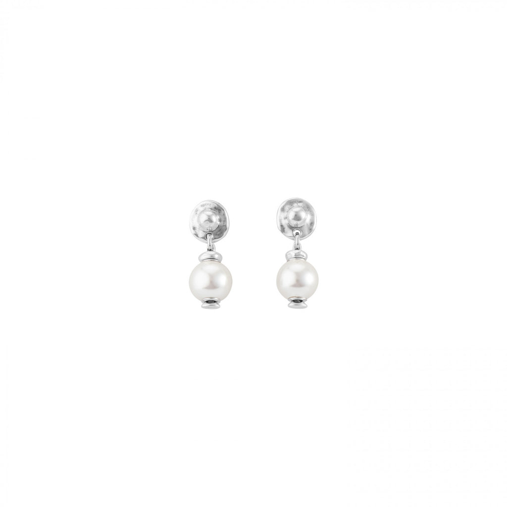 Texcoco Silver & Pearl Dangle Earrings