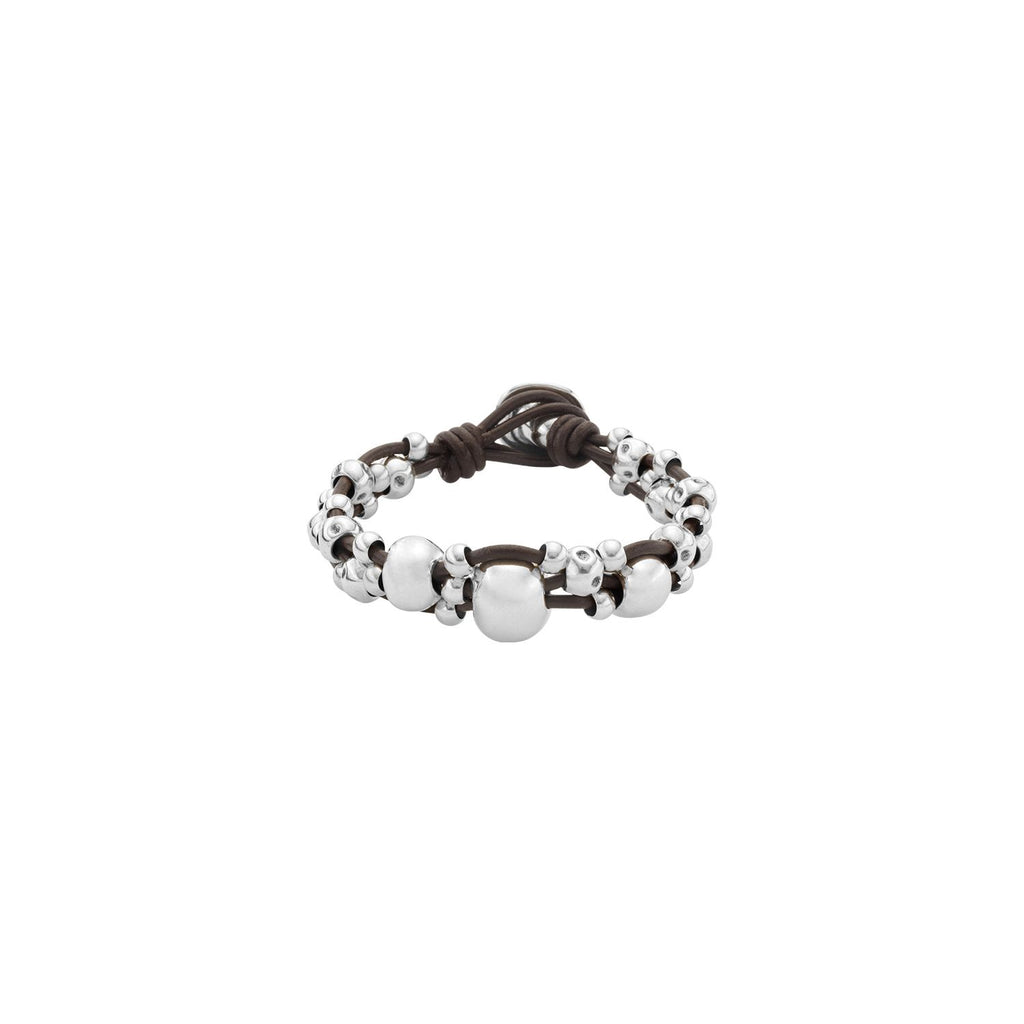 Vitaminas Silver Leather Bracelet