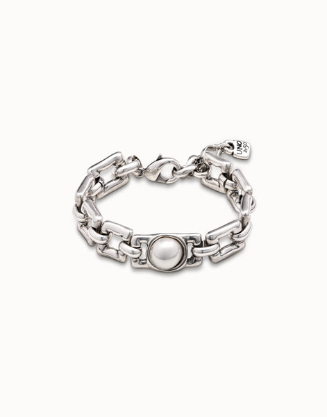 Linda Pearl & Silver Link Bracelet