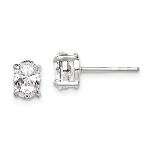 Oval Cut CZ Stud Earrings