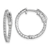 Sterling Silver CZ In & Out Hinged Hoop Earrings