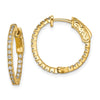 Sterling Silver CZ In & Out Hinged Hoop Earrings