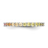 Colorful CZ Eternity Band | Sterling Silver with Rhodium Plating