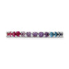 Colorful CZ Eternity Band | Sterling Silver with Rhodium Plating