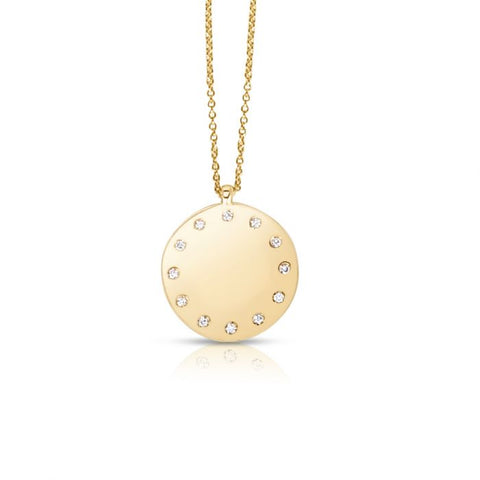 Round Diamond Disc Necklace