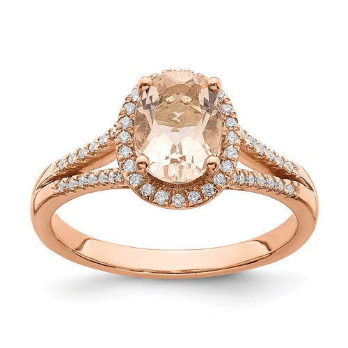 Oval Morganite Ring with Split Shank