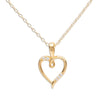 Gold Plated Open Heart Necklace with CZ's