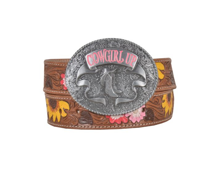 Bouquet Hand-Tooled Leather Belt