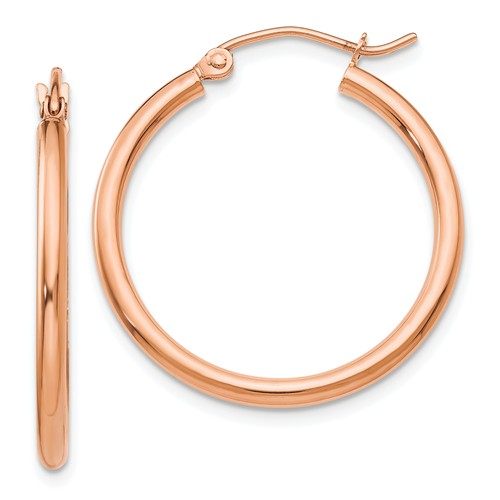 Rose Gold Hoop Earrings | 14kt Rose Gold | 2mm