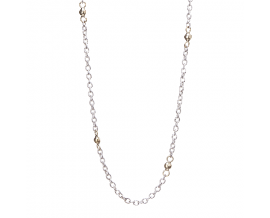 Thin Cable Chain with Brass Beads