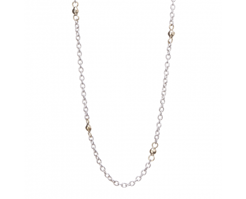 Thin Cable Chain with Brass Beads