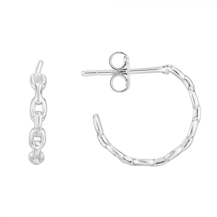 Small Oval Link Hoop Earrings