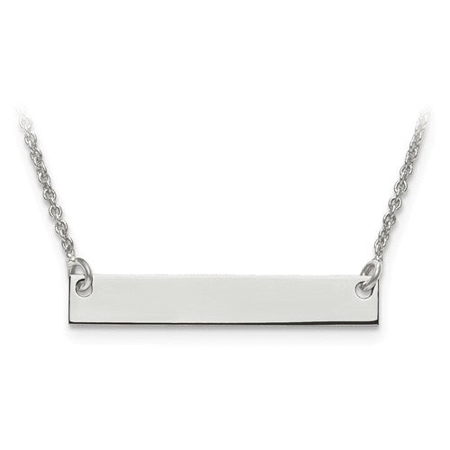 Sterling Silver Small Polished Bar Necklace